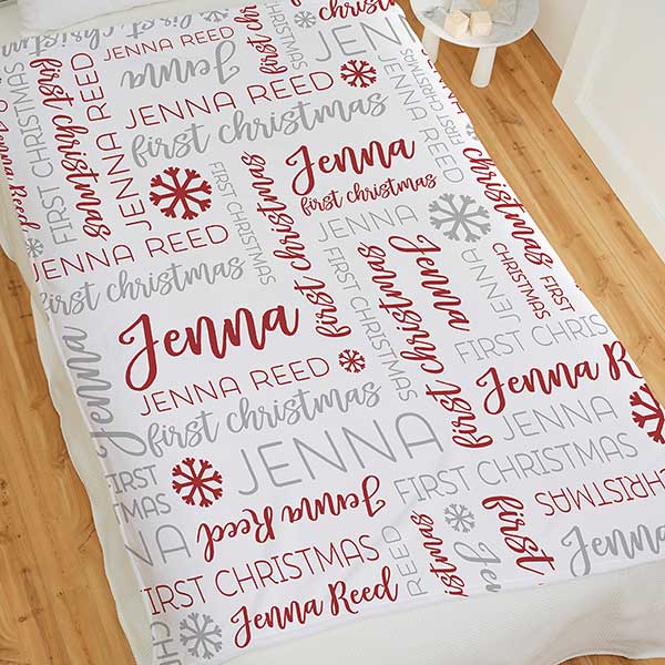 Personalized Baby's First Christmas Blankets - 24762