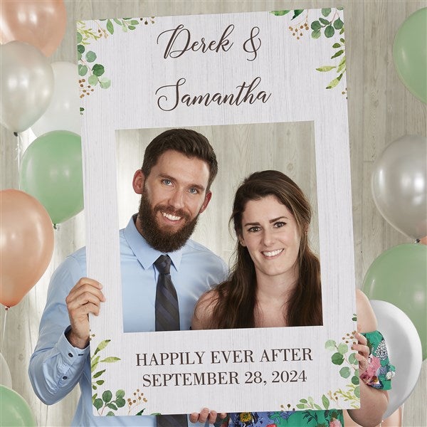 Personalized Wedding Photo Frame Prop - Laurels of Love
