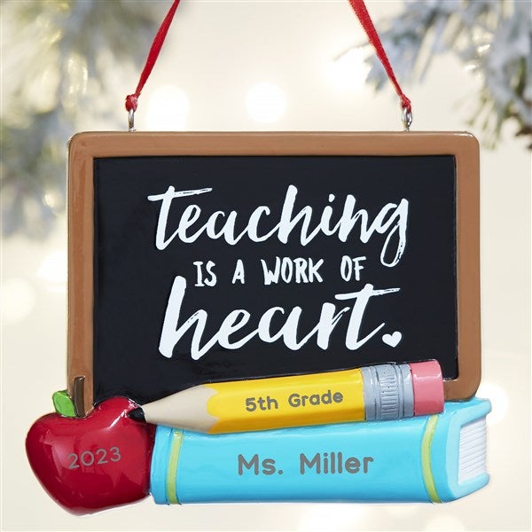 Teacher's Chalkboard Personalized Teacher Ornament - 24779
