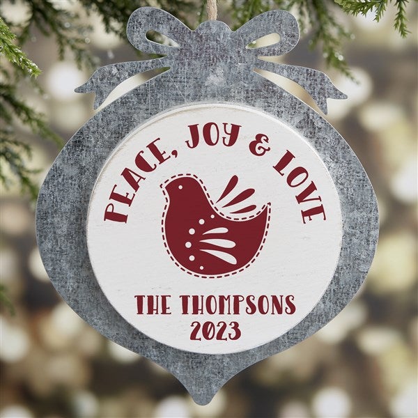 Nordic Noel Christmas Personalized Galvanized Ornament - 24811