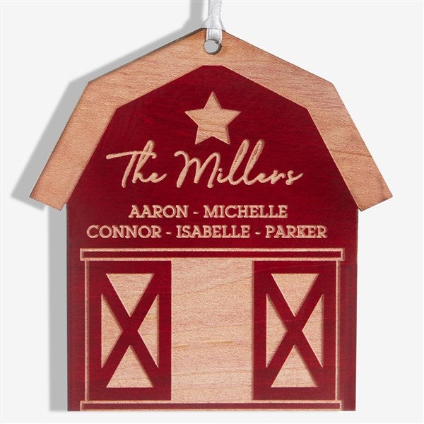 Christmas Barn Personalized Wood Ornaments - 24813
