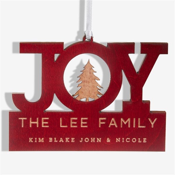 Family Joy Personalized Wood Christmas Ornaments - 24814