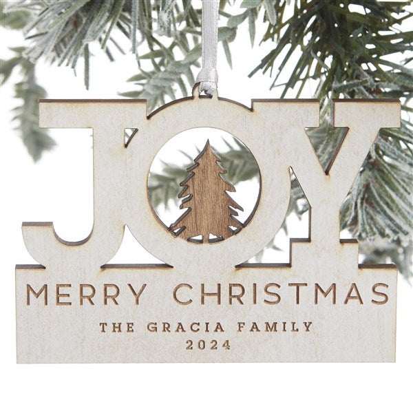 Family Joy Personalized Wood Christmas Ornaments - 24814