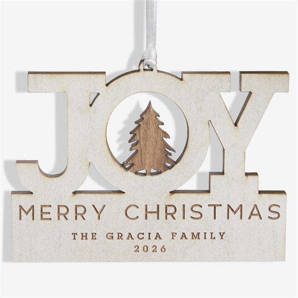 Family Joy Personalized Wood Christmas Ornaments - 24814