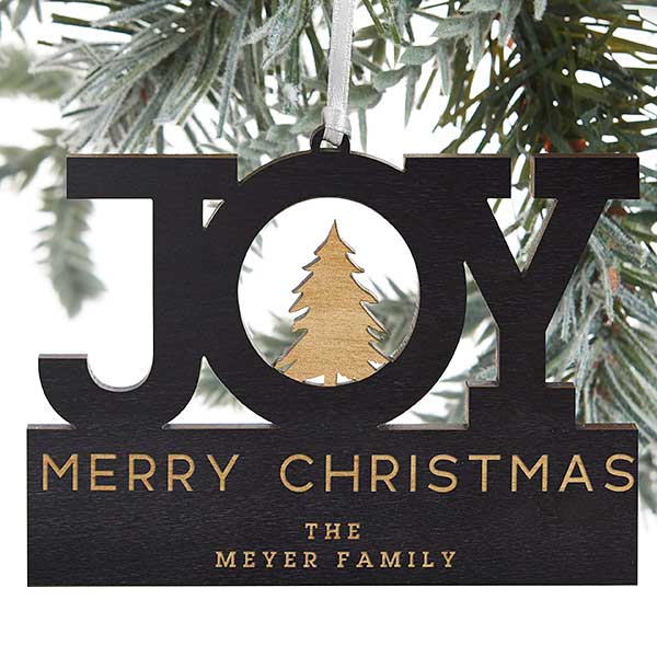 Family Joy Personalized Wood Christmas Ornaments - 24814