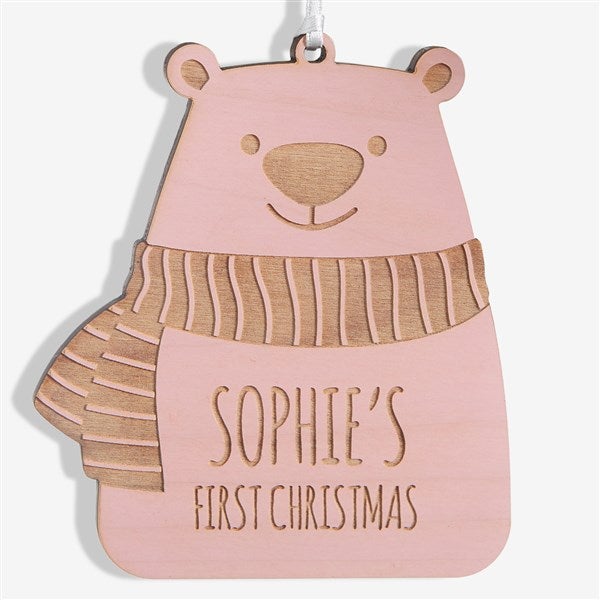 Baby Bear Personalized Wood Christmas Ornaments - 24818