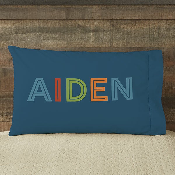 Boy's Colorful Name Personalized Pillowcases for Kids - 24819