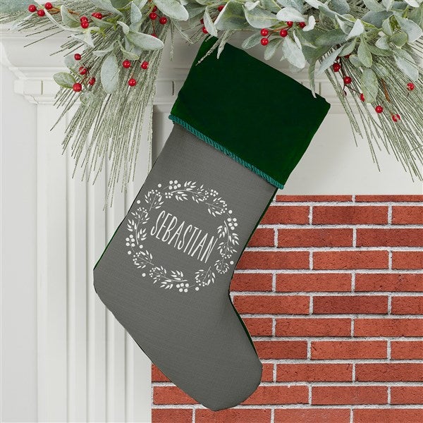 Christmas Wreath Personalized Christmas Stockings - 24823