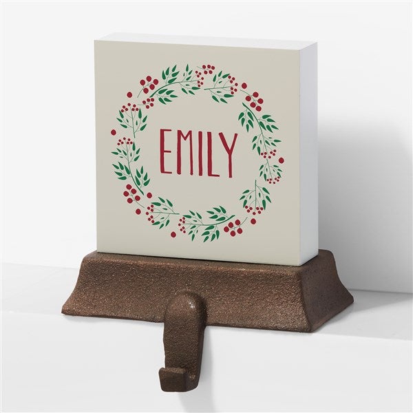 Christmas Wreath Personalized Stocking Holders - 24824