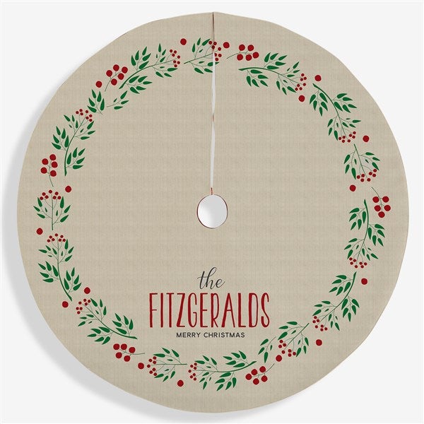 Christmas Wreath Personalized Christmas Tree Skirt - 24825