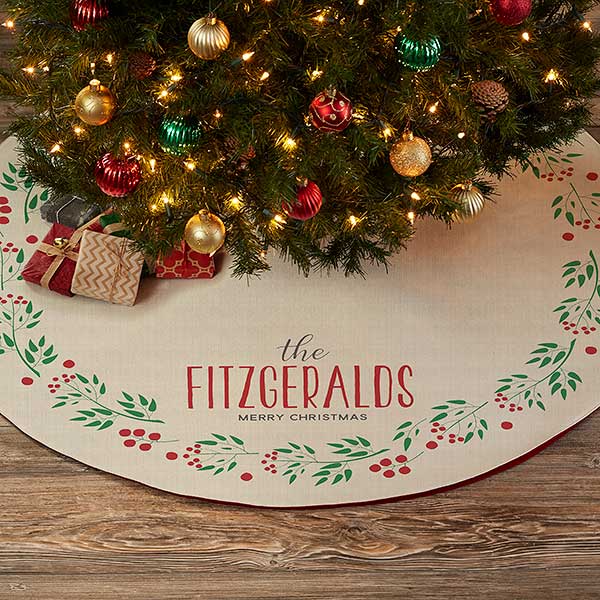 Christmas Wreath Personalized Christmas Tree Skirt - 24825