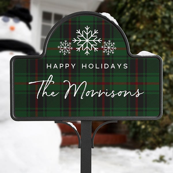 Woodsy Winterland Personalized Holiday Garden Sign - 24829