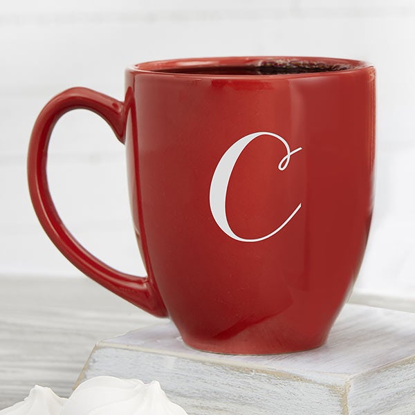 Hot Cocoa Personalized Vintage 16 oz. Bistro Mug - Red