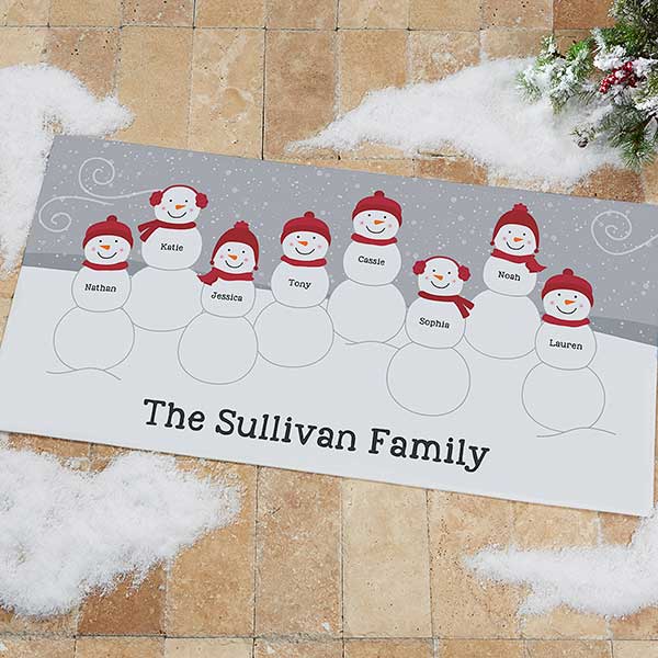 Snowman Family Personalized Christmas Doormats - 24839