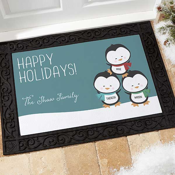 Personalized Christmas Doormats - Holly Jolly Characters - 24843