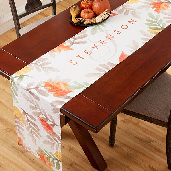 Personalized Table Runner - Autumn Leaves - 24860