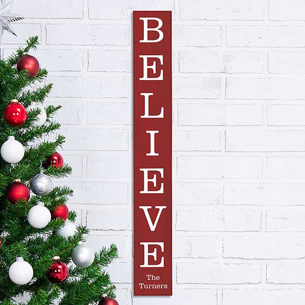 Believe Personalized Christmas Wooden Sign - 24884