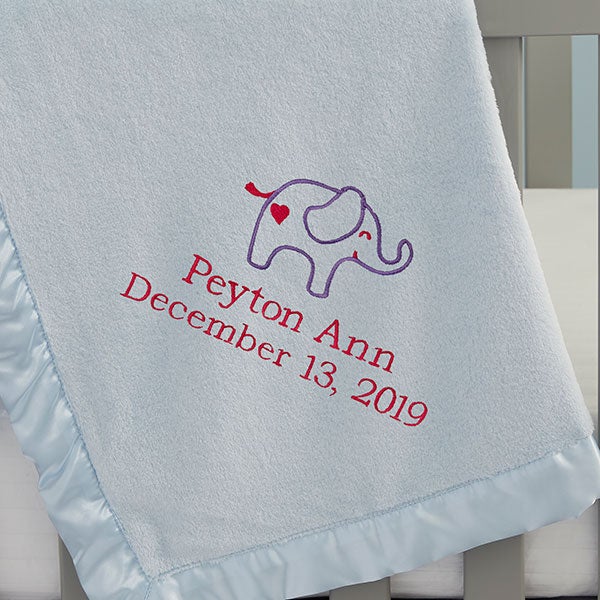 personalized elephant baby blanket