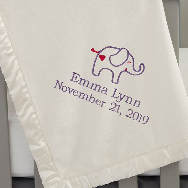 elephant baby blanket personalized