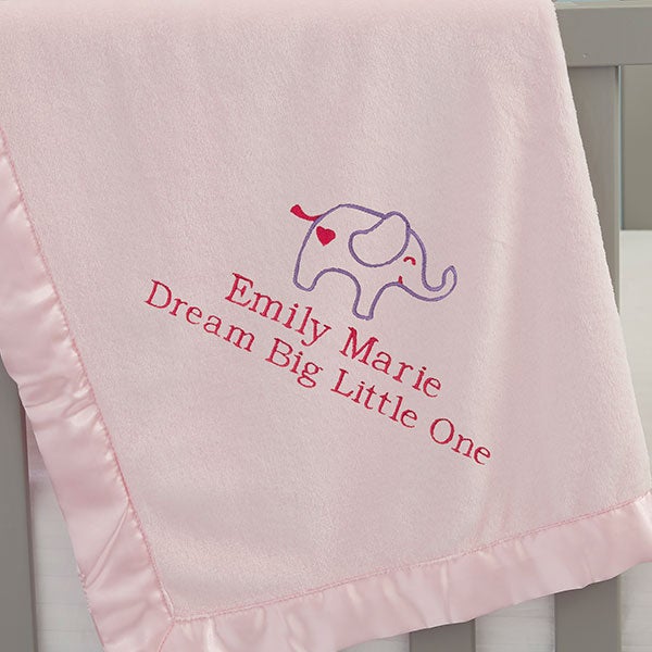 personalized elephant baby blanket