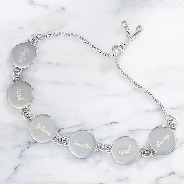 Loving Message Personalized Round Disc Bolo Bracelet - 24902