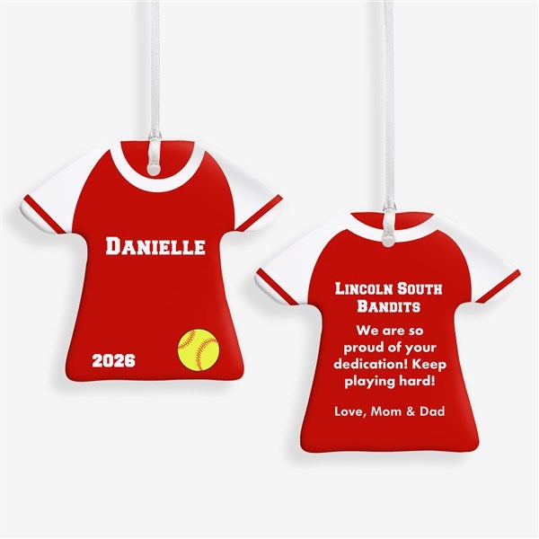 Personalized Softball Ornament - Softball Sports Jersey - 24913