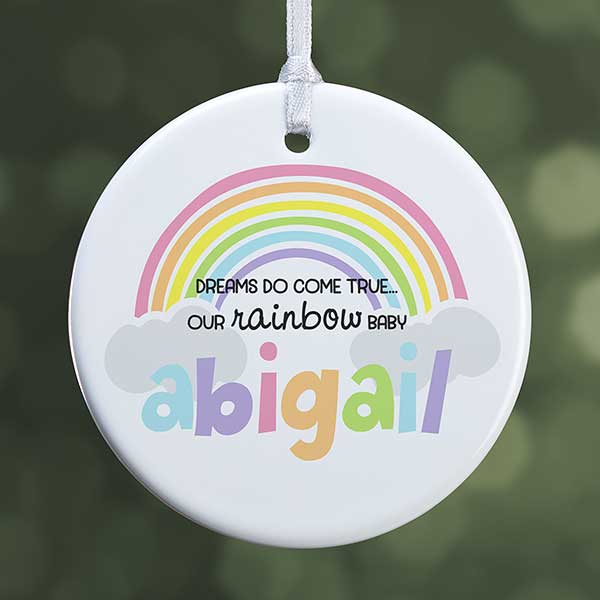 rainbow baby christmas ornament