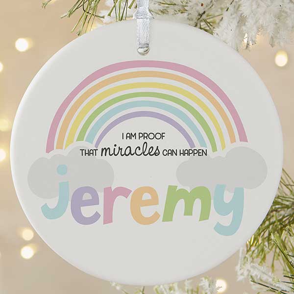 Personalized Rainbow Baby Christmas Ornaments - 24930