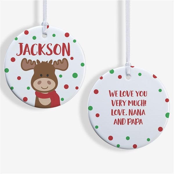Personalized Kids Ornaments - Christmas Moose - 24931