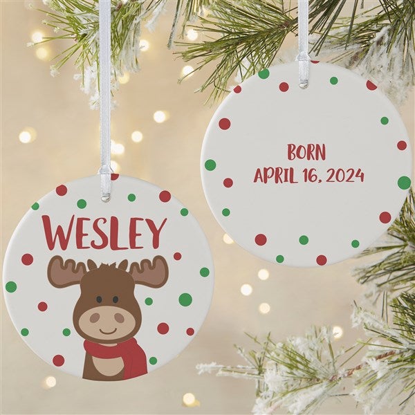 Personalized Kids Ornaments - Christmas Moose - 24931