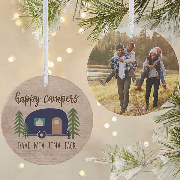 Personalized Happy Camper Christmas Ornaments - 24935