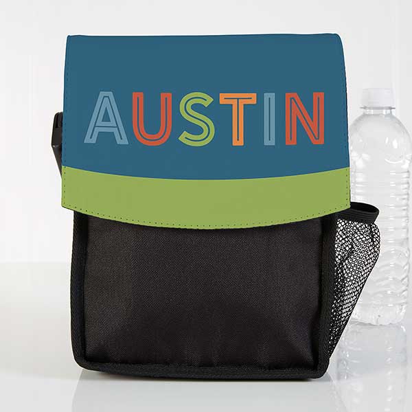 Personalized Kids Lunch Bags - Boys Colorful Name - 24940