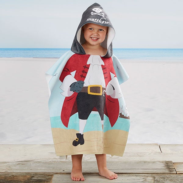 Hooded Poncho Kids Character Towel Beach Pool Fun Hoodie Girl Boy Mermaid Shark 