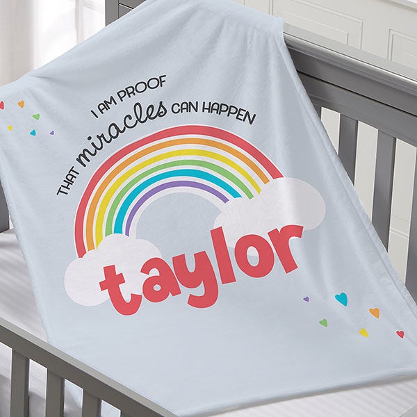 Gender Neutral Boy Girl Kids Personalized Blanket Newborn Baby Shower Gift Crib Bedding B1452 Rainbow Baby Name Blanket