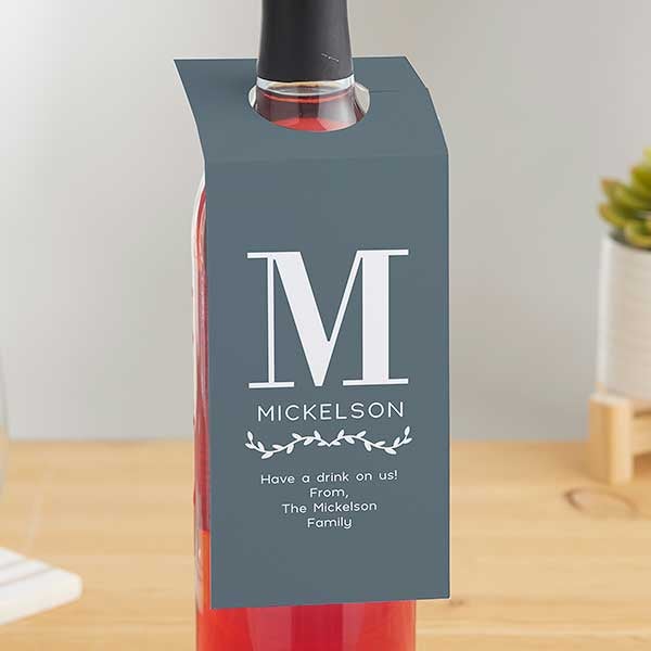 Family Initial Personalized Wine Bottle Gift Tag - 24964