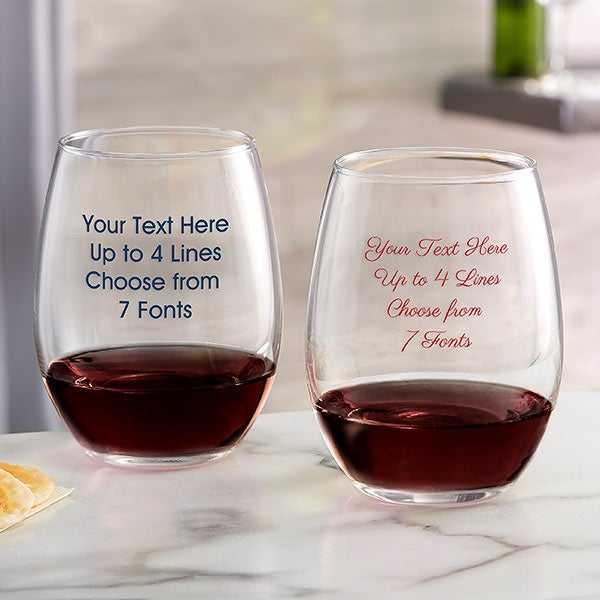 Custom Printed Wine Glasses - 24995