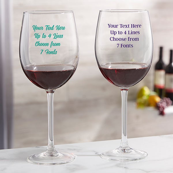 Personalized Vinyl 12 oz Rose Wine Glass