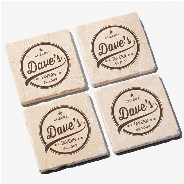 Brewing Co. Personalized Tumbled Stone Coasters - Set of 4 - 25001