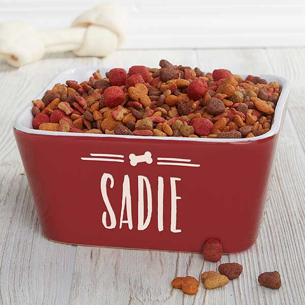 Square ceramic dog bowls deals
