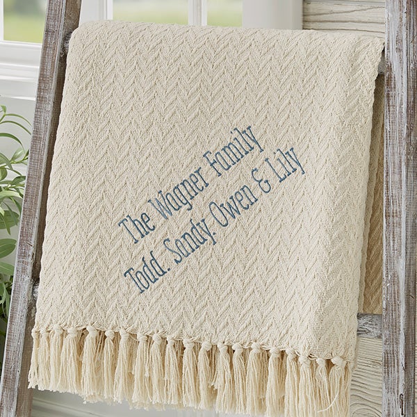 Personalized Custom Embroidered Afghan - 25046