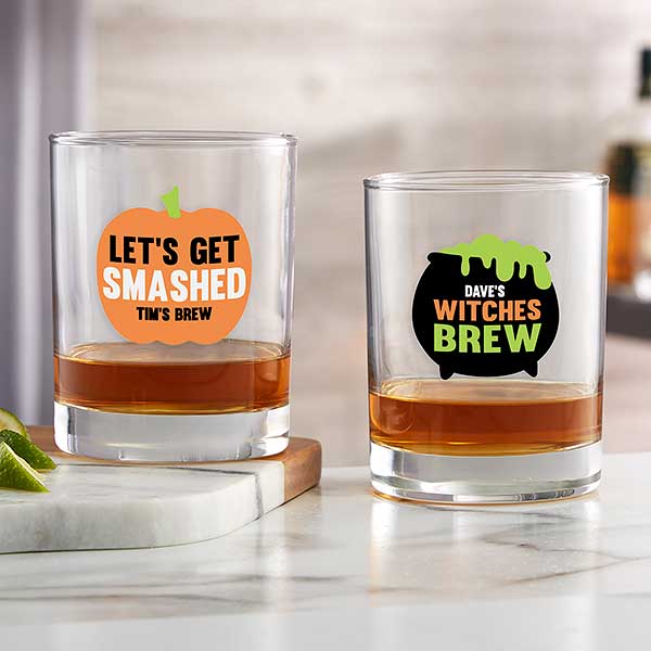 Let's Get Smashed Personalized Halloween Whiskey Glass - 25064