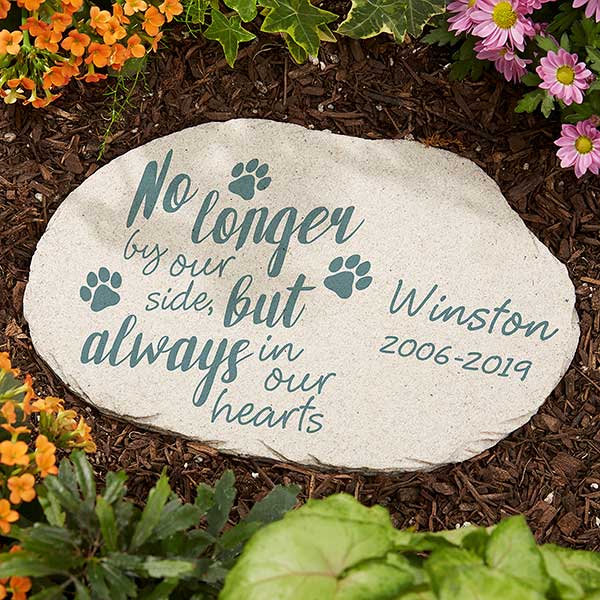Pawprints On My Heart Personalized Pet Memorial Garden Stone