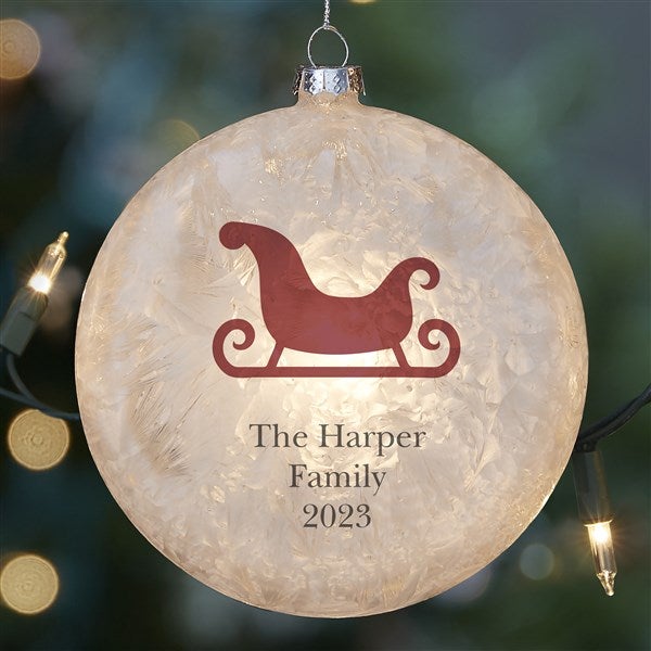 Christmas Icons Personalized Lightable Frosted Glass Ornaments - 25072