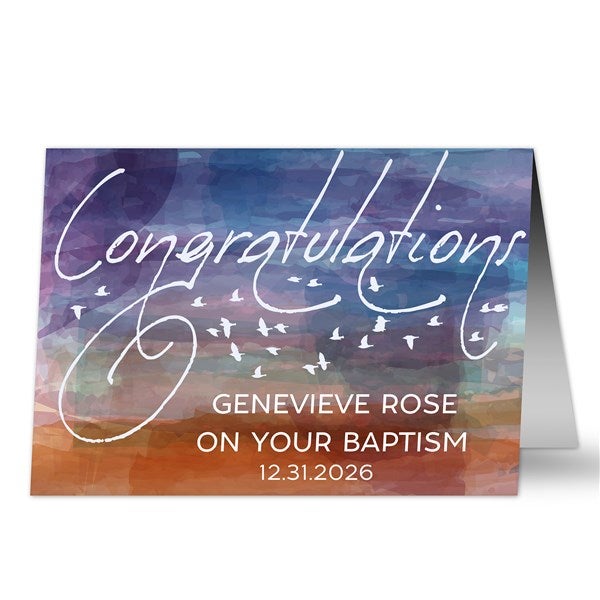 Baptism Congratulations Personalized Greeting Cards - 25096