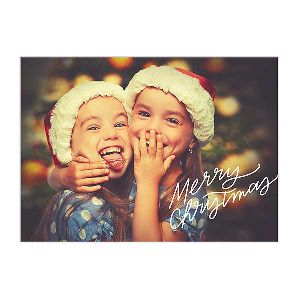 Merry Christmas Script Custom Christmas Photo Cards - 25111