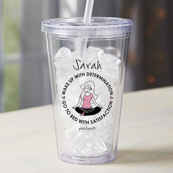 Wake Up Personalized 17 oz. Acrylic Insulated Tumbler - 25125