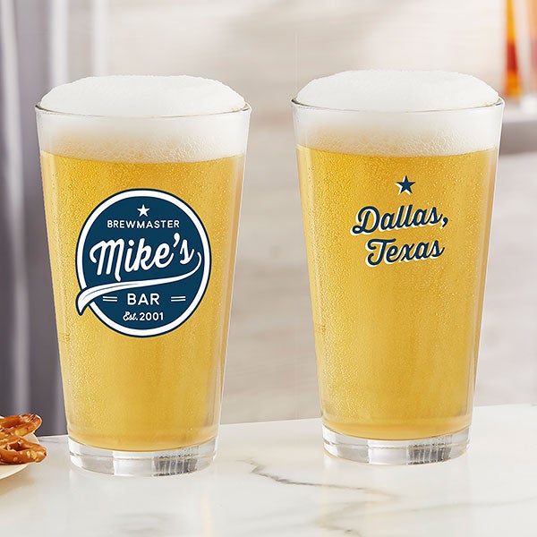 Beer Label Personalized Printed 16oz Beer Can Glass