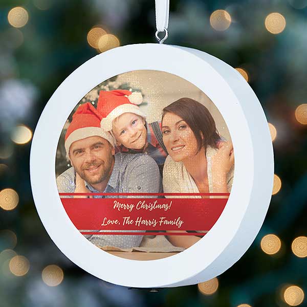 Family Photo Personalized LED Light Ornament - 25132