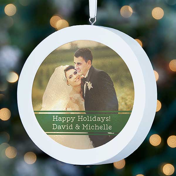 Wedding Photo Personalized LED Light Ornament - 25133