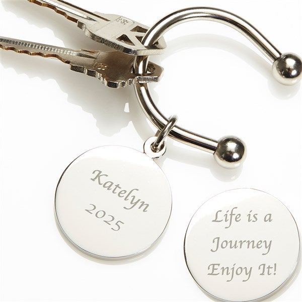 Engraved Silver Keyring - Life is a Journey - 2515